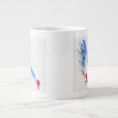 Witte kip. Calligrafie en waterverf Extra Grote Beker (Voorkant)