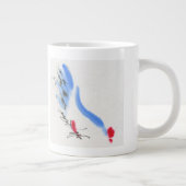 Witte kip. Calligrafie en waterverf Extra Grote Beker (Rechts)