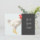 Witte kip kaart (Staand voorkant)