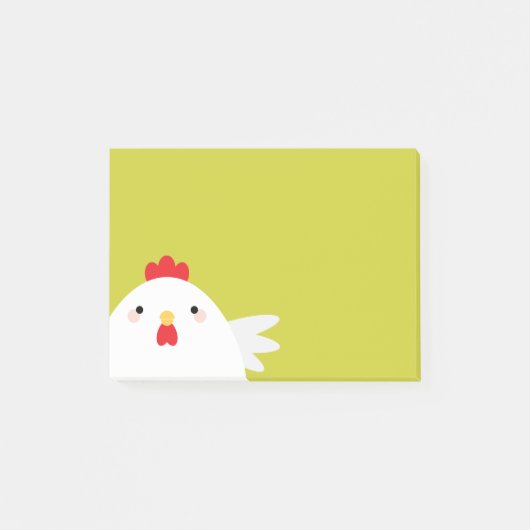 Witte kip op groen post-it® notes (Voorkant)