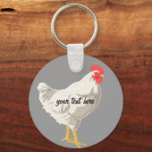 Witte kip sleutelhanger (Voorkant)