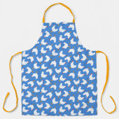 Witte Kippen op Blauw Schort (Voorkant)