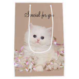 Witte kitten medium cadeauzakje