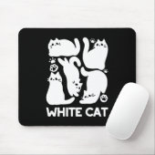 Witte Kitten Silhouetten - Schattige Feline Design Muismat (Met muis)