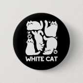 Witte Kitten Silhouetten - Schattige Feline Design Ronde Button 5,7 Cm (Voorkant)