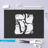 Witte Kitten Silhouetten - Schattige Feline Design Tissuepapier (Craft)