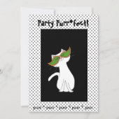 Witte Kitty Cat Zwart Wit Halloween Kaart (Voorkant)