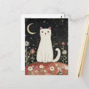 Witte Kitty en de Maan Briefkaart