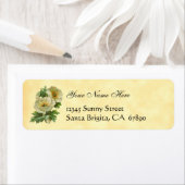 Witte klaprozen bloemige Adresetiketten Etiket (Insitu)