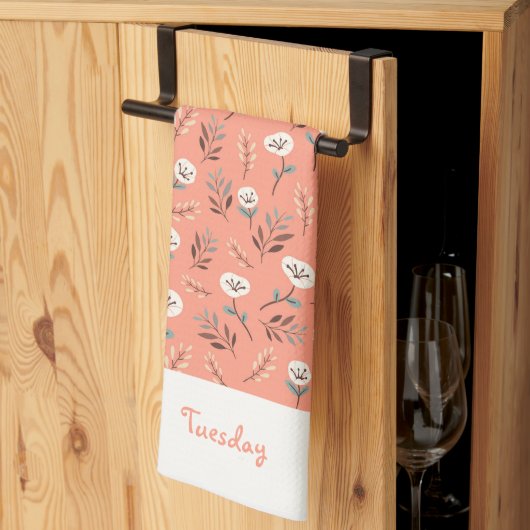 Witte klaprozen Douane Weekday Handdoek (Derde Gevouwen)