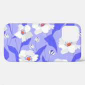Witte klaprozen: handgetekende Paarse naadloos Case-Mate iPhone Case (Achterkant (horizontaal))