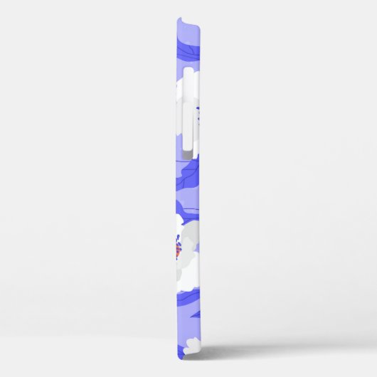 Witte klaprozen: handgetekende Paarse naadloos Case-Mate iPhone Case (Achterkant / Links)