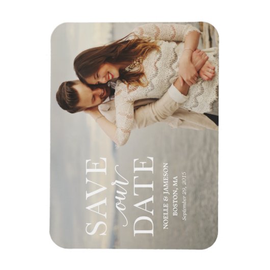 Witte klassieke overlay | De datummagneet opslaan Magneet (Verticaal)