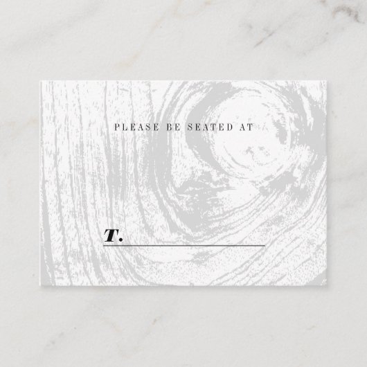 Witte klassieke rustieke houtnerf chique winter br plaatskaartje (Voorkant)