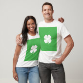 Witte Klaverblad Heren Basic T-Shirt (Unisex)