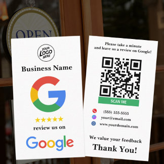 Witte Kleine Bedrijven Google Review Link Sjabloon Visitekaartje