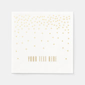 Witte & kleine gouden folie Confetti bruiloft serv Servet (Voorkant)