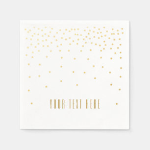Witte & kleine gouden folie confetti bruiloft serv servet