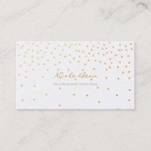 Witte kleine gouden folie confetti stippen visitek visitekaartje