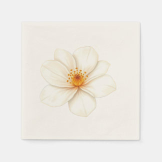Witte kleur bloem servet