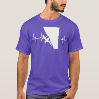 Witte kleur Ik hou van rots die klimt 2 Heartbea T-shirt