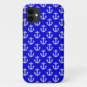 Witte kleuren op blauwe achtergrond iPhone 11 hoesje