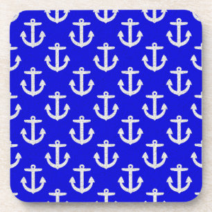 Witte kleuren op blauwe achtergrond drankjes onderzetter