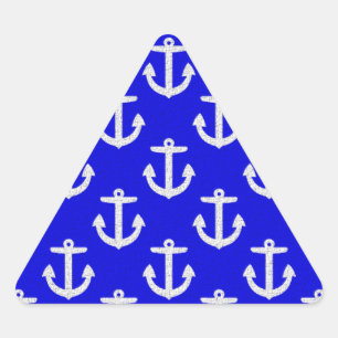 Witte kleuren op blauwe achtergrond driehoek sticker