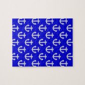 Witte kleuren op blauwe achtergrond legpuzzel (Horizontaal)
