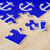 Witte kleuren op blauwe achtergrond legpuzzel (Zijkant)