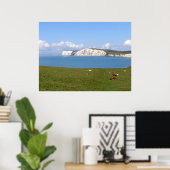 Witte kliffen van het eiland Wight Poster (Thuiskantoor)