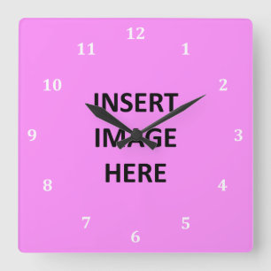 Witte kloknummers Aangepaste Sjabloon maakt je eig Vierkante Klok