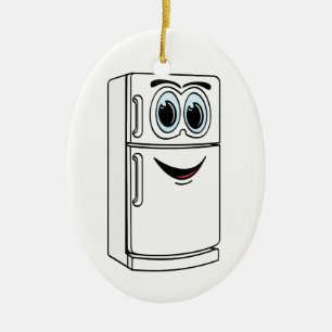 Witte koelkast Cartoon Keramisch Ornament