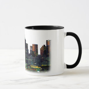 Witte koffie-mok met de Dallas Texas Skyline Mok