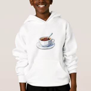 Witte koffiekop op een schoteltje gevuld met koffi