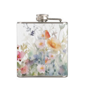 Witte kolf met wikkel rond bloemrand heupfles (Achterkant)