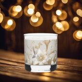 Witte kolibrie Fancy bloem Whisky Glas