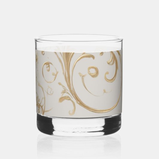 Witte kolibrie Fancy bloem Whisky Glas (Voorkant)