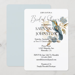 Witte kolibrie Hydrangea Vrijgezellenfeest Kaart