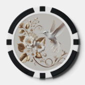 Witte Kolibrie Poker Chips (Voorkant)