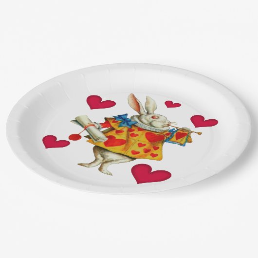 Witte konijn 1 papieren bordje (Gekanteld)