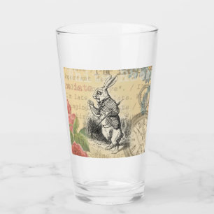 Witte Konijn Alice Avonturen Wonderland Kunst Glas