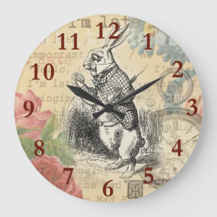 Witte Konijn Alice Avonturen Wonderland Kunst Grote Klok