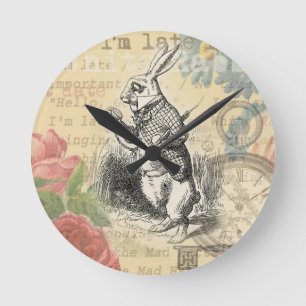 Witte Konijn Alice Avonturen Wonderland Kunst Ronde Klok