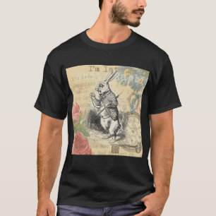 Witte Konijn Alice Avonturen Wonderland Kunst T-shirt