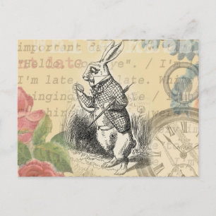 Witte Konijn Alice in Wonderland Kunst Briefkaart