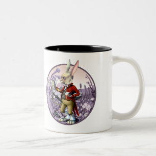 Witte konijn "Alice in Wonderland" PaasMokken Tweekleurige Koffiemok