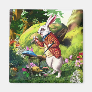 Witte konijn Alice in Wonderland Pasen Magneet