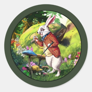 Witte konijn  Alice in Wonderland Pasen Stickers
