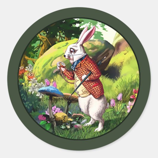 Witte konijn |Alice in Wonderland Pasen Stickers (Voorkant)